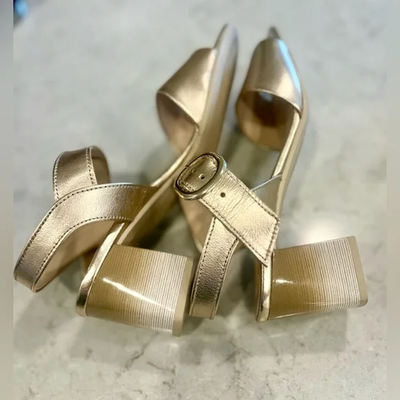 GABOR Gold Heeled Sandals - Picture 5 of 12